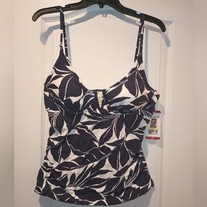 Anne Cole Blue Tankini Bathing Suit Top & Bottom Size XL NWT